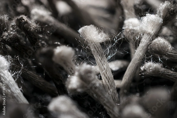 Fototapeta Close-Up Of Intricate Light Gray Synthetic Fiber Woven In Spiral