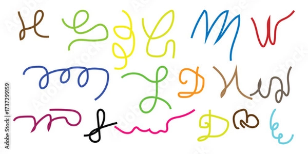 Fototapeta Colorful paint splashes alphabet and letters vector illustration for art and school design