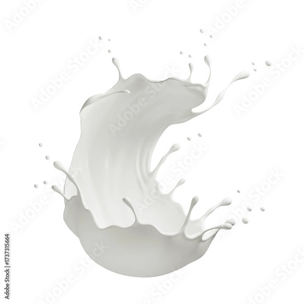 Fototapeta PNG Milk Splash 3D Rendering