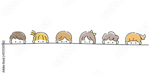 Obraz 覗いている子供たち