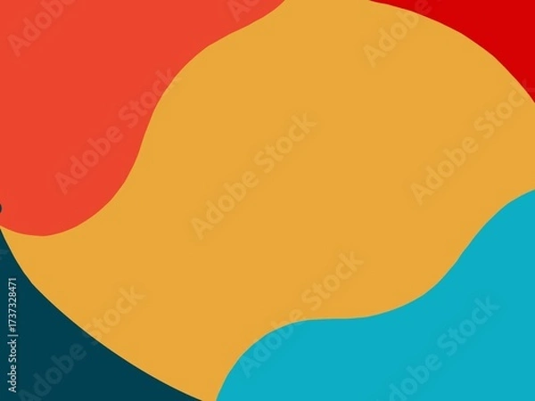 Obraz 赤と水色と紺とオレンジの背景