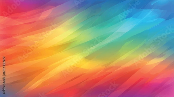Fototapeta A vibrant abstract background featuring flowing waves of colors including red, orange, yellow, green, blue, and purple