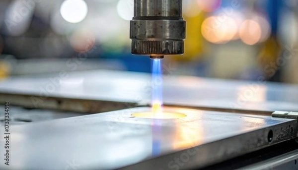 Fototapeta Welding Torch Igniting Metal Surface