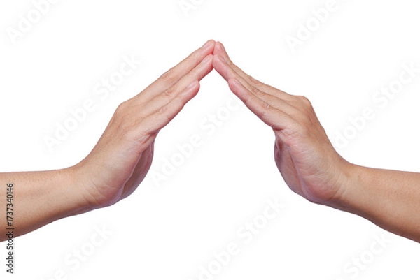 Fototapeta Two Hands protecting something  or holding something. png image