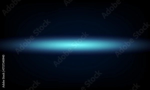 Fototapeta Bright horizontal beam of light on black background. Glowing laser effect creating futuristic and sci-fi aesthetics. Suitable for technology  energy  speed and digital design themes.