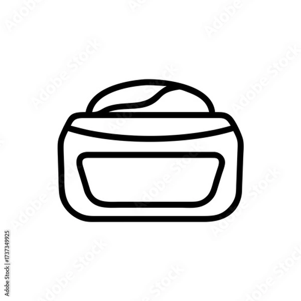 Fototapeta Square Cream Cosmetic Container with Lid Icon For Web And Graphic Design