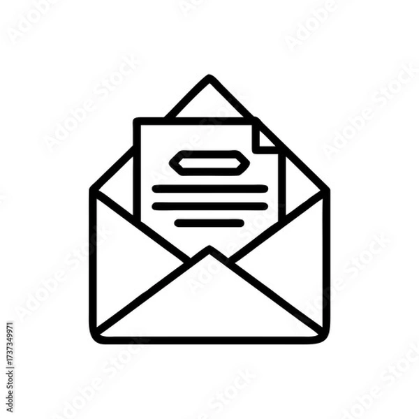 Fototapeta Stack of Letters Inside Open Envelope Icon For Web And Graphic Design