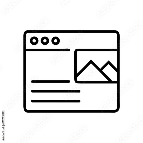 Fototapeta Web Layout with Content Blocks and Text Sections Icon For Web And Graphic Design