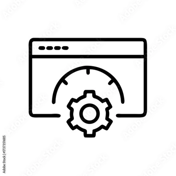 Fototapeta Website Dashboard with Circular Settings Gear Icon For Web And Graphic Design