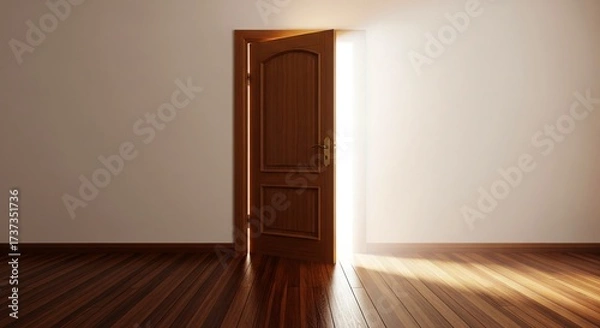 Fototapeta Open door bright light concept interior design architecture