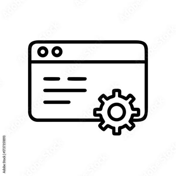 Fototapeta Website Interface with Settings Gear Customization Icon For Web And Graphic Design