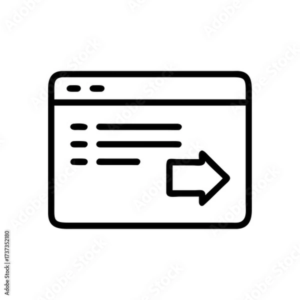 Fototapeta Website with Sidebar Menu Navigation and Text Block Icon For Web And Graphic Design