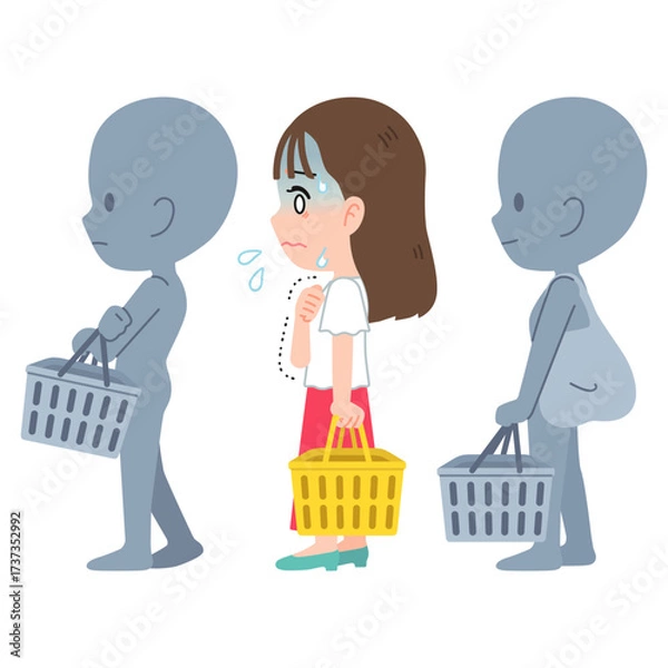 Obraz パニック障害の女性　買い物