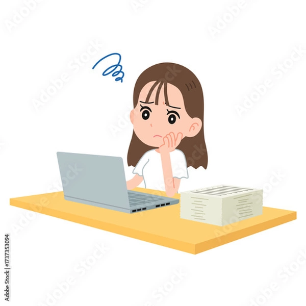 Obraz 仕事に集中できない女性