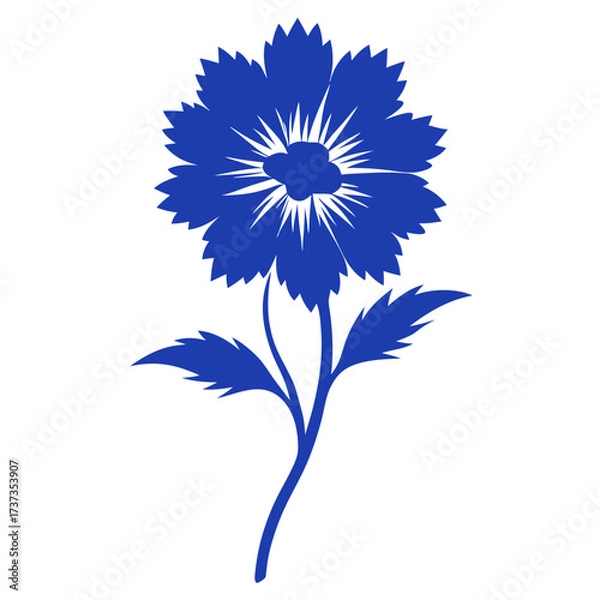 Fototapeta vector illustration of a cornflower  silhouette
