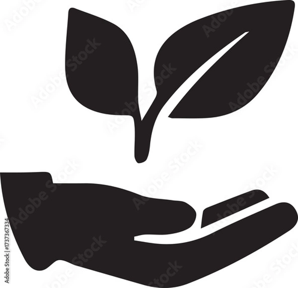 Fototapeta Symbolic Representation of Growth A Hand Nurturing a Young Plant Signifying Care Hope and Environmental Consciousness for Sustainable Development