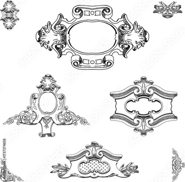 Obraz set of decorative elements for design
