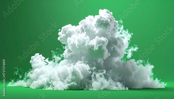 Obraz Abstract white cloud on green backdrop