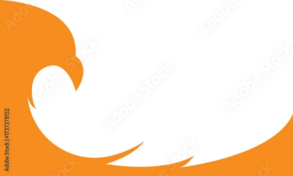 Fototapeta Simple color eagle silhouette background. Garuda background with copy space and negative space