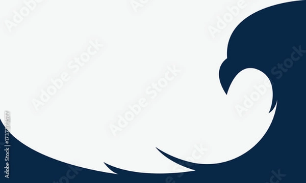 Fototapeta Simple color eagle silhouette background. Garuda background with copy space and negative space