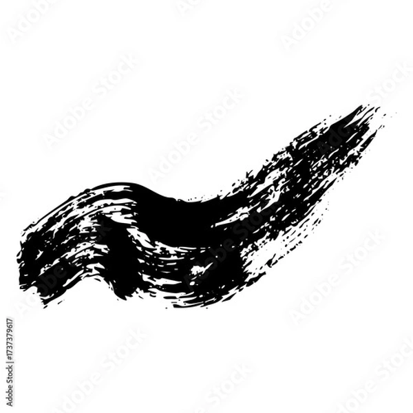 Fototapeta Brush strokes. Abstract watercolor background with brush strokes. Black crayon stroke