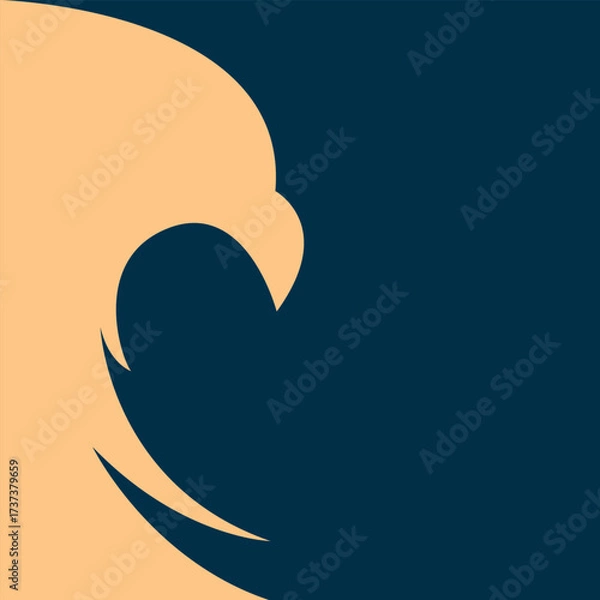 Fototapeta Simple color eagle silhouette background. Garuda background with copy space and negative space