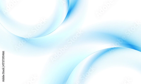 Fototapeta Vibrant light blue glowing smooth wavy circles abstract geometric background. Vector futuristic tech design
