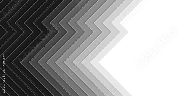 Fototapeta Black white zigzag minimal stripes technology abstract background. Futuristic geometric vector design