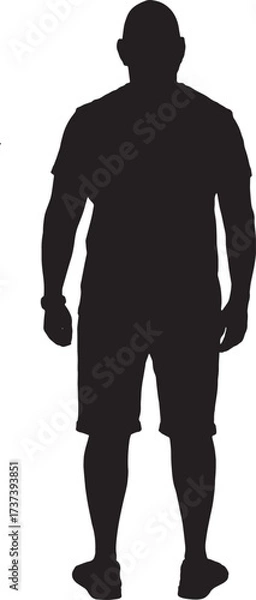 Fototapeta vector, silhouette of back view of a man standing summer clothes