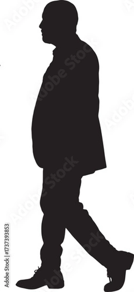 Fototapeta vector,silhouette of side view of a man walking