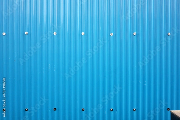 Obraz 青いトタンの外壁