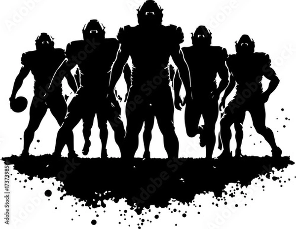 Fototapeta American Football Team Charge with Splatter Vector Bundle