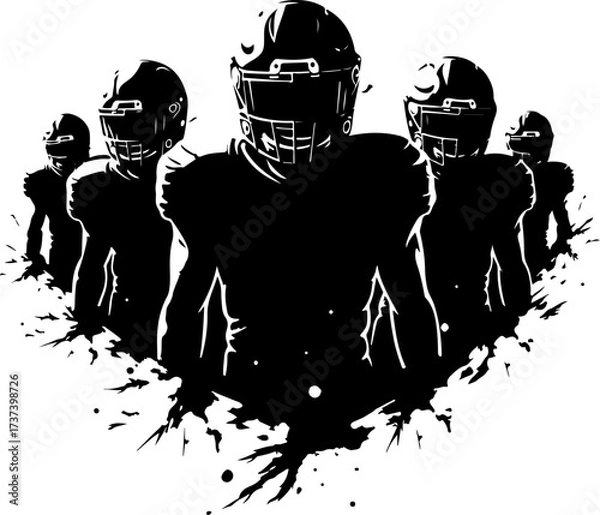Fototapeta American Football Team Charge with Splatter Vector Bundle