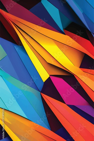 Fototapeta Multicolor geometric pattern Abstract psychedelic background. Vector illustration	