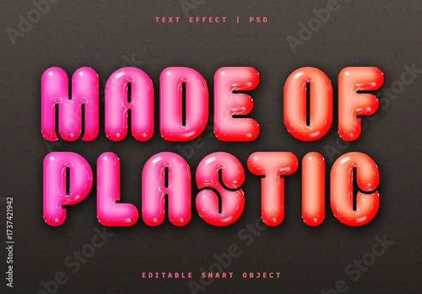 Obraz Highly Shiny Plastic Text Effect
