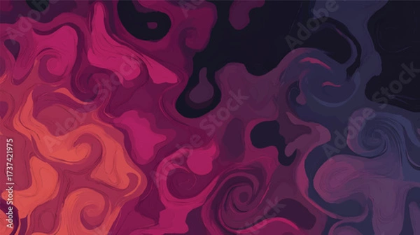 Fototapeta An abstract swirling pattern in shades of purple, pink, and black, resembling fluid art with smooth curves and vibrant colors