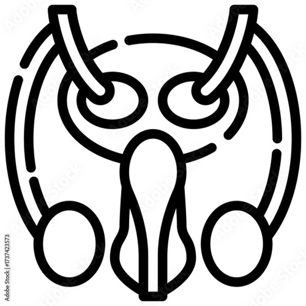 Fototapeta Organ outline icon organ outline icon highlighting a medical headlamp device for precise surgical procedures and examinations.