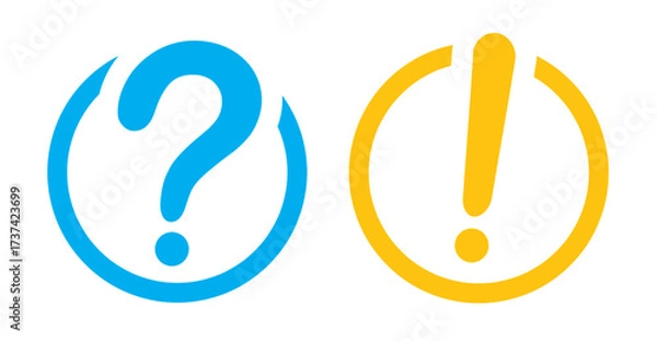 Obraz SYMBOLES POINT D'EXCLAMATION ET POINT D'INTERROGATION DYNAMIQUES