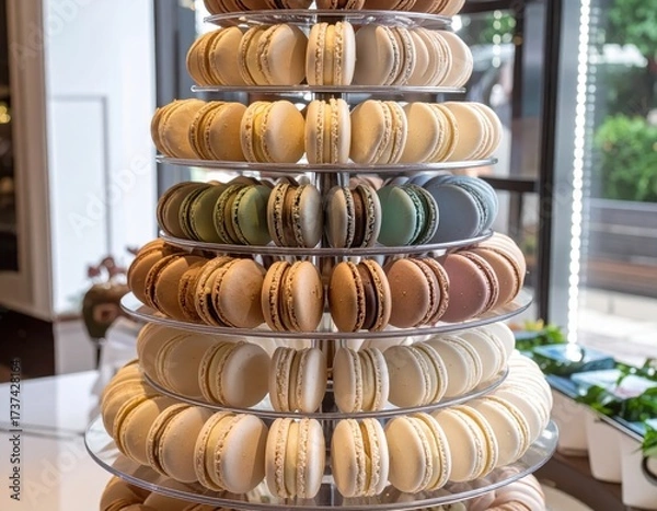 Fototapeta A display of macarons