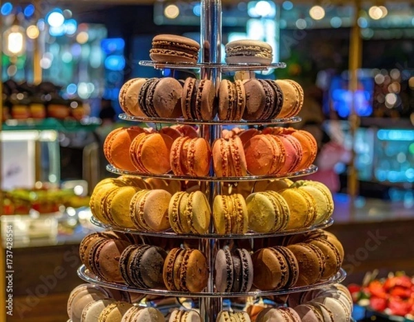 Fototapeta A display of macarons