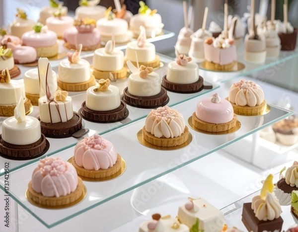 Fototapeta A display of tiny cake