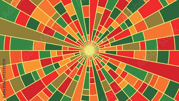 Fototapeta 集中線　モザイク柄の背景イメージ