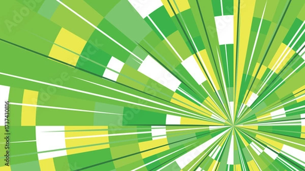 Fototapeta 集中線　スピード感のあるモザイク柄の背景イメージ