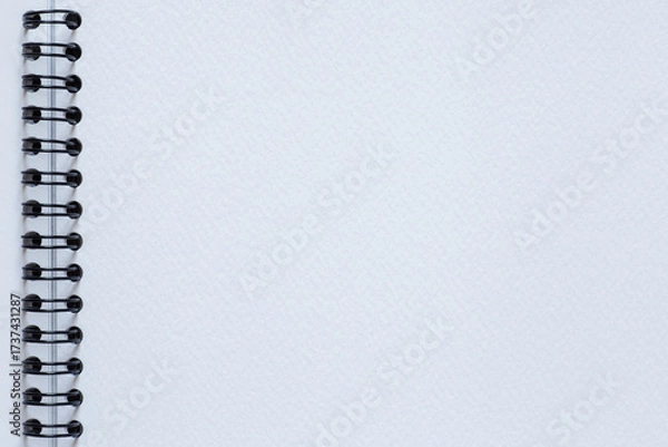 Fototapeta blank white page of watercolor sketchbook with spiral binder