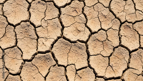 Obraz AI-Generated Dry cracked earth texture background