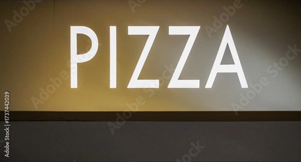 Obraz The word Pizza is highlighted in white on a gold background