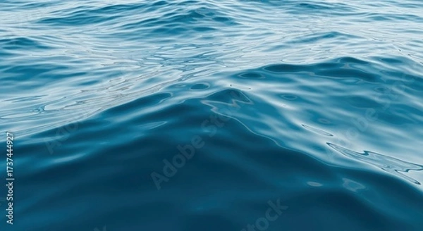 Fototapeta Vibrant blue water surface with gentle ripples and reflections, creating a soothing natural backg...