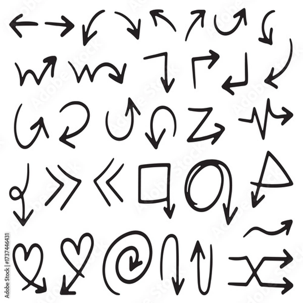 Fototapeta hand drawn vector doodles with pencil and chalk