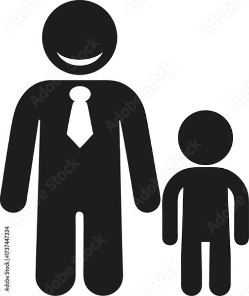 Fototapeta parent figure silhouette black icon