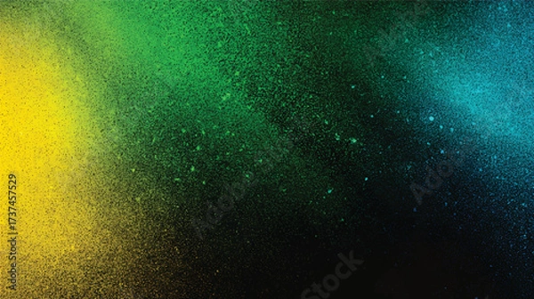 Fototapeta A vibrant abstract background featuring splashes of green, yellow, and black colors, creating a dynamic and energetic visual effect
